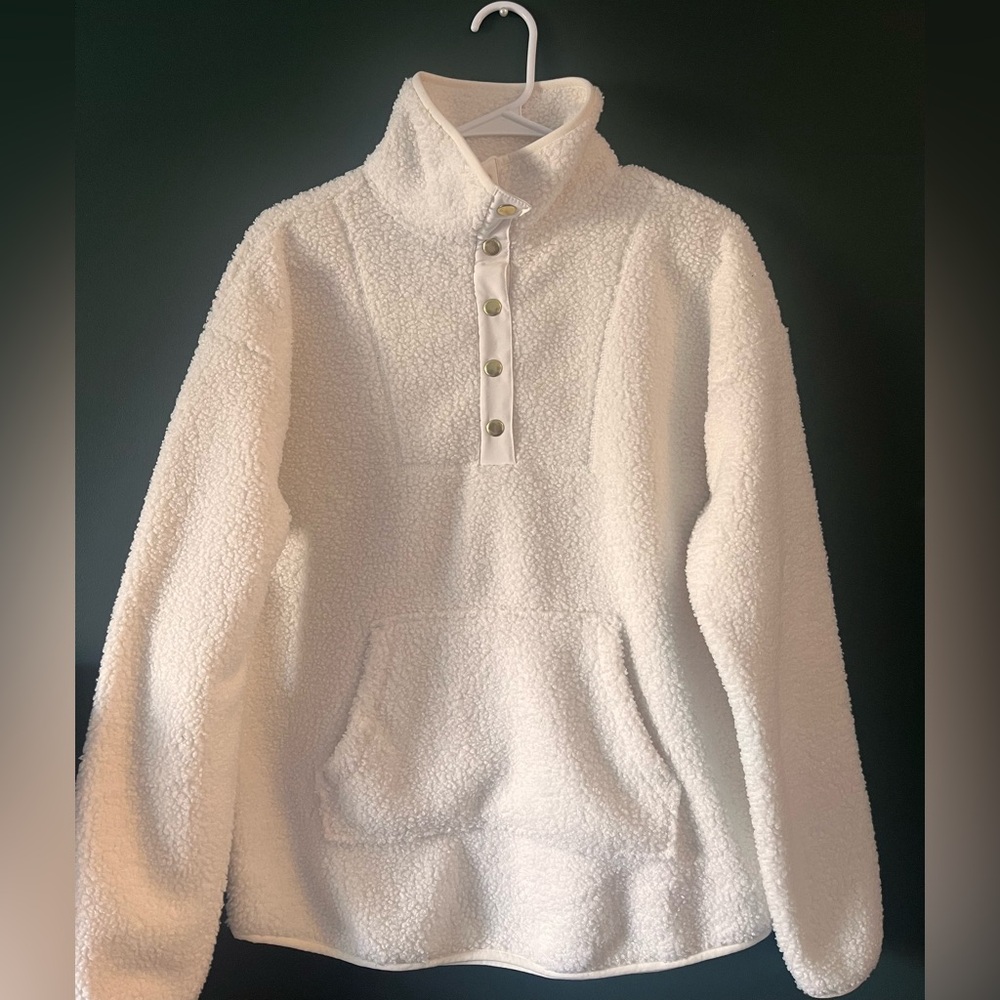 Sonoma Cream Sherpa Turtleneck Pullover